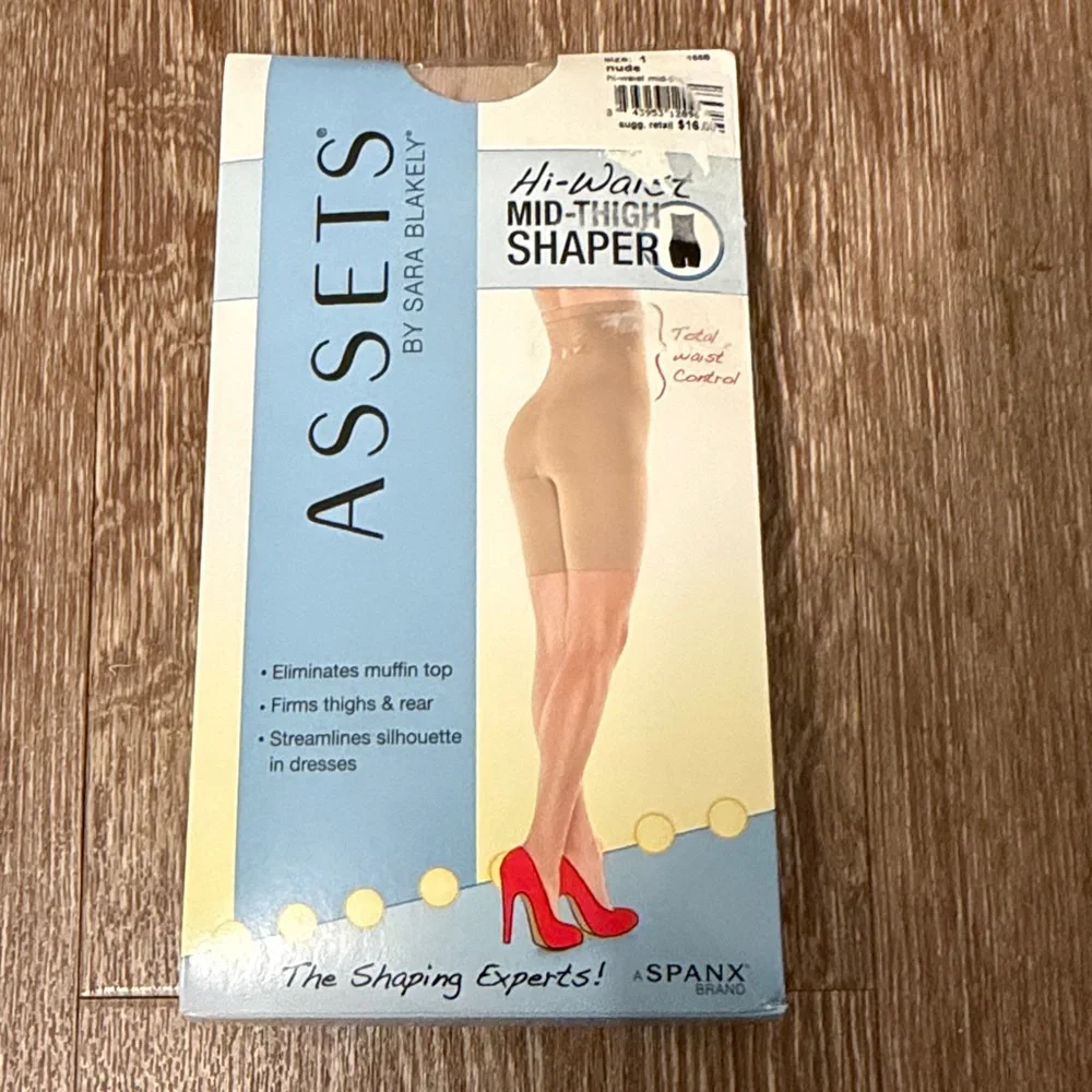 New Spanx Assets High Waist Mid Thigh Shaper Sz 1‎ 95-125 lbs Nude